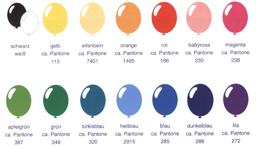 Luftballons bedrucken in verschiedenen Farben