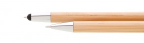 Bambuskugelschreiber mit Kunststoffclip