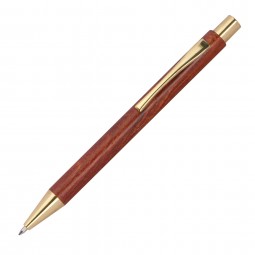 Holzkugelschreiber mit goldener Applikation